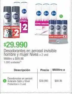 Jumbo Desodorantes en aerosol invisible hombre y mujer nivea x 2 und oferta