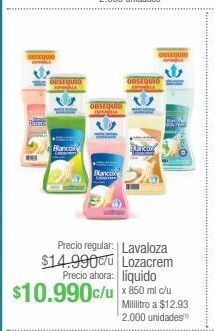 Jumbo Lavaloza lozacrem líquido x 850 ml c/u oferta