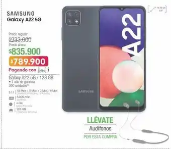 Jumbo Samsung galaxy a22 5g / 128 gb • 1 año de garantía oferta