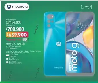 Jumbo Motorola moto g22 128 gb • 1 año de garantía oferta