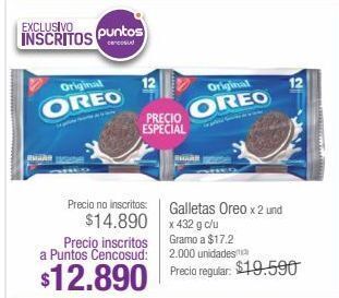Jumbo Galletas oreo x 2 und x 432 g c/u oferta