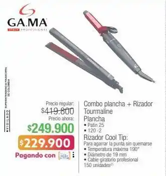 Jumbo Combo plancha + rizador tourmaline plancha • patin 25 • 120 -2 oferta
