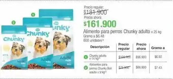 Alimento para perros chunky adulto x 25 kg