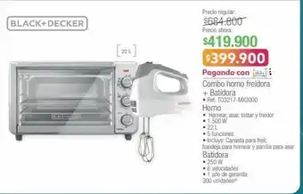 Jumbo Combo horno freidora + batidora • ref. to3217-mx3000 oferta