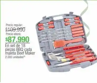 Jumbo En set de 18 piezas bbq cada maleta beef maker oferta