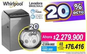 Alkomprar Whirlpool Lavadora WW20LTAHLA 20kg oferta