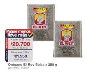 Makro Orégano El Rey bolsa x 250g oferta