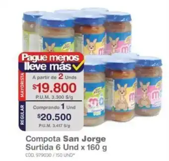Makro Compota San Jorge surtida 6 und x 160g oferta