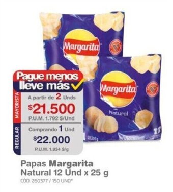 Makro Papas Margarita Natural 12 und x 25g oferta
