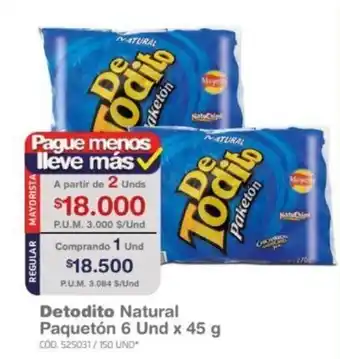 Makro De Todito Natural Paquetón 6 und x 45g oferta