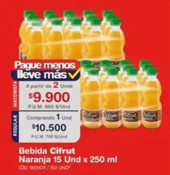 Makro Bebida Cifrut Naranja 15 und x 250ml oferta