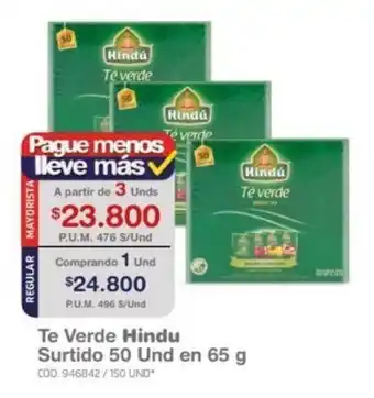 Makro Te Verde Hindu Surtido 50 und en 65g oferta