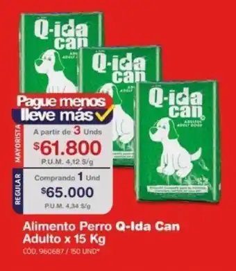 Makro Alimento Perro Q-Ida Can Adulto x 15kg oferta