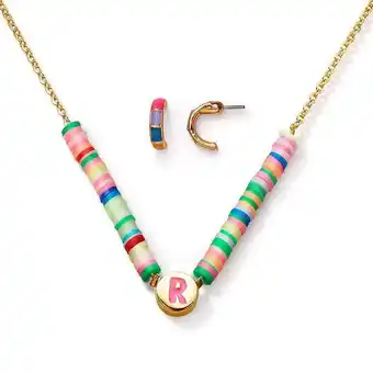Ésika Estuche collar + aretes colorful letter r oferta