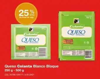 Makro Queso Colanta Blanco Bloque 250g - 500g oferta