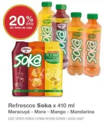 Makro Refrescos Soka x 410ml maracuyá - mora - mango - mandarina oferta