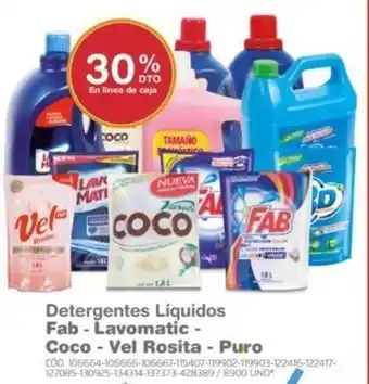 Makro Detergente Líquidos Fab - Lavomatic - Coco - Vel Rosita - Puro oferta