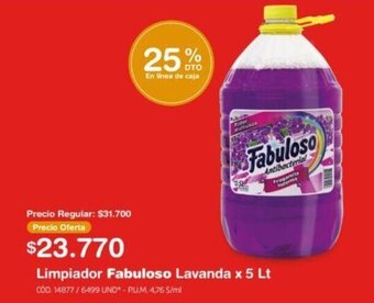 Makro Limpiador Fabuloso Lavanda x 5lt oferta