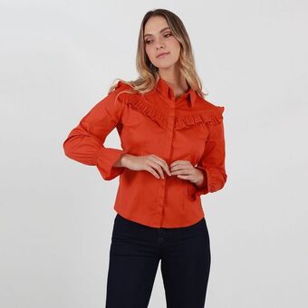 Fuera de Serie Blusa cuello camisero manga larga oferta