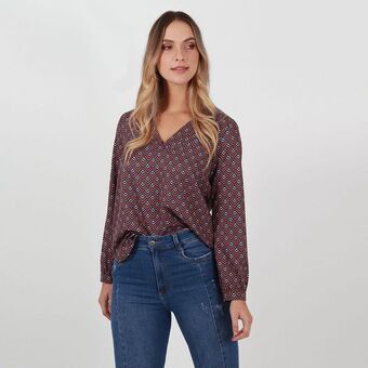 Fuera de Serie Blusa cuello v manga larga oferta