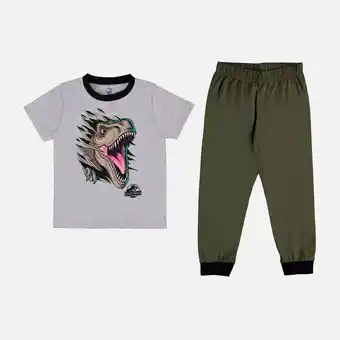 Pijama de niño, de pantalón largo gris/verde de jurassic