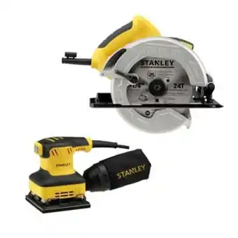 Constructor Sierra circular 7-1/4-pulg 1600w + lijadora 1/4-pulg 240w stanley oferta