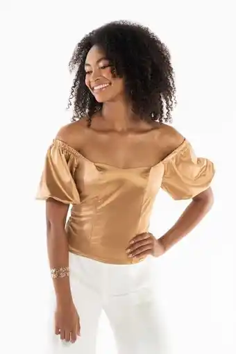 Unipunto Blusa fantasia off shoulder manga abullonada oferta