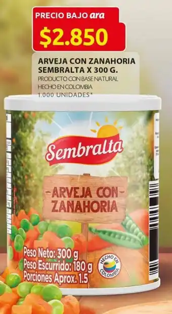 Ara Arveja con Zanahoria Sembralta x 300g oferta