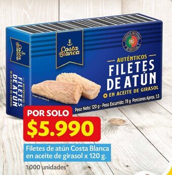Ara Filetes de Atún Costa Blanca en Aceite de Girasol x 120g oferta