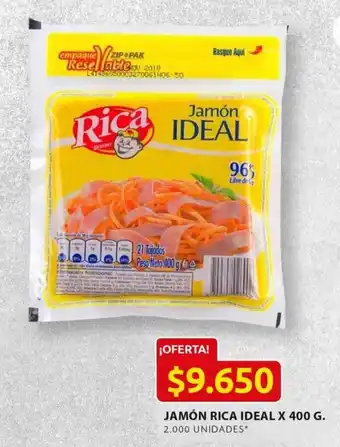 Ara Jamón Rica Ideal x 400g oferta