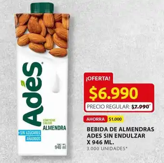 Ara Bebida de Almendras Ades sin Endulzar x 946ml oferta