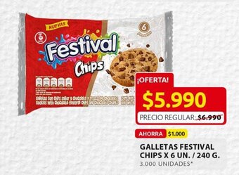 Ara Galletas Festival Chips x 6 un / 240g oferta