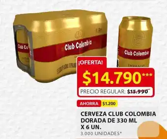 Ara Cerveza Club Colombia Dorada de 330ml x 6 un oferta