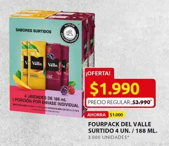Ara Fourpack Del Valle Surtido 4 un / 188ml oferta