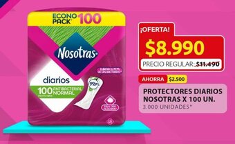 Ara Protectores Diarios Nosotras x 100 un oferta