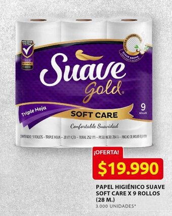 Ara Papel Higiénico Suave Soft Care x 9 rollos (28m) oferta