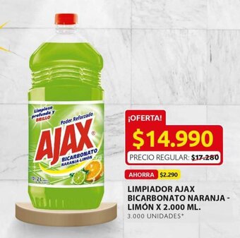 Ara Limpiador Ajax Bicarbonato Naranja - Limón x 2.000ml oferta