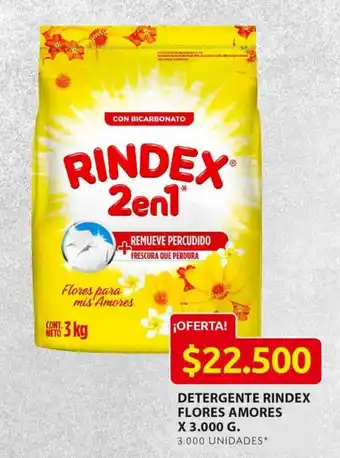 Detergente Rindex 2en1 Flores Amores x 3.000g
