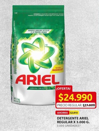 Ara Detergente Ariel Regular x 3.000g oferta