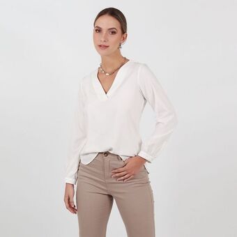 Fuera de Serie Blusa cuello v manga larga oferta