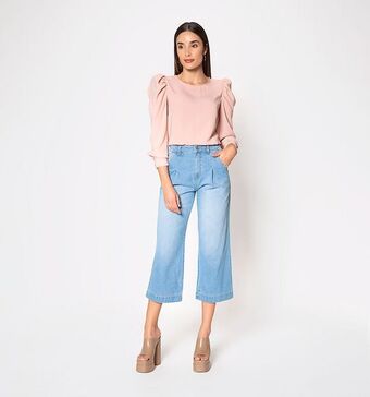 Studio F Jean cropped con prenses oferta