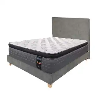 Alkosto Combo colchón eldorado queen therapedik suave 160 x 190 cm + cama suiza plomo+ espaldar oferta