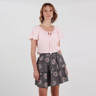 Fuera de Serie Blusa cuello redondo manga corta oferta
