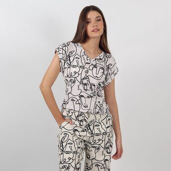 Fuera de Serie Camiseta cuello v manga corta oferta