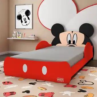 Muebles Jamar Cama infantil 1.00 disney mickey rojo, negro oferta