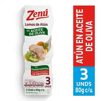 Superdroguería Olímpica Atún zenú lomo en aceite oliva 80 g x3 unds oferta