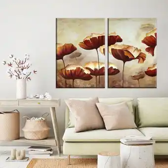Muebles Jamar Set x 2 cuadro 60x90 multicolor flores clásic oferta