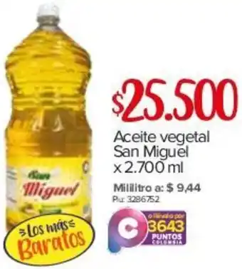 Super Inter Aceite Vegetal San Miguel 2,700ml oferta