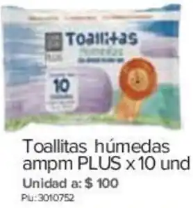 Super Inter Toallitas Húmedas ampm Plus x 10Und oferta