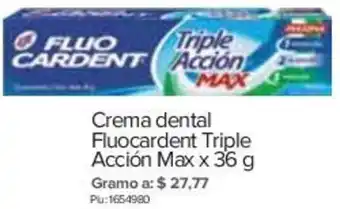 Super Inter Crema Dental Fluocardent Triple Acción Max 36g oferta